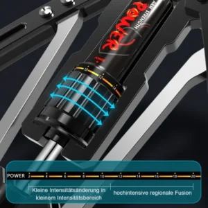 Verstellbarer Hydraulischer Brusttrainer mit Armtrainingsgerät - Hochbelastbares 10-200kg/22-440lbs Widerstandssystem inkl. Doppel-Federmechanismus, Verriegelungsfunktion & Polster für Fitnessstudio, Muskelaufbau Armbau (Schwarz)