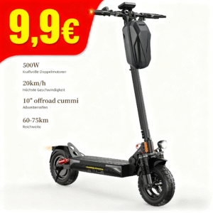 E Scooter mit Straßenzulassung, Klappbarer Elektroscooter，10-Zoll Luftreifen für Offroad-Elektroroller，60-75 km Reichweite，4 Stoßdämpfer，Höherwertiger E Roller.